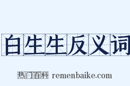 白生生反义词是什么意思的图片
